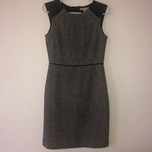 Black / White Herringbone Sheath Dress